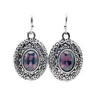 European And American-style Fashionable Purple Crystal Earrings
