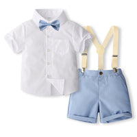 Gentleman Dress British Style Short Sleeve Back Children Suit