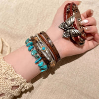 Bohemian Exotic Ethnic-Style Butterfly Leather Bracelet