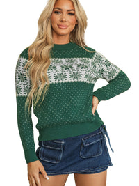 Women's Fashionable All-match Christmas Printed Round Neck Sweater