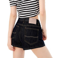 Denim Blue Low-rise Figure-flattering A-line Outerwear Skinny Denim Shorts