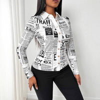 New Women's Casual Shirt With Lettered Slogan