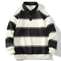Men's Youth Fashion Contrast Color Casual Striped Sweater