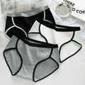 Ladies Mid Waist Contrast Color Briefs Fashionable And Comfortable