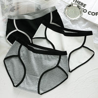 Ladies Mid Waist Contrast Color Briefs Fashionable And Comfortable