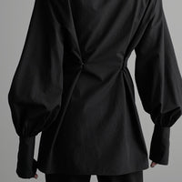 All-match Loose Slimming Zipper Long Sleeve Waist Trimming Shirt