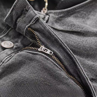 High Street Washed Denim Hole With Cat Whisker Brushed Shorts