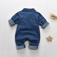 Children's Personalized Patch Pocket Denim One-piece