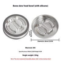 Non-slip Anti-choke 304 Stainless Steel Pet Slow Feeding Bowl
