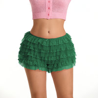 Flounced Wave Solid Color Lolita Low Waisted Shorts