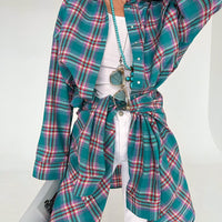 Women's Retro Classic Contrast Color Plaid Shirt