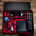 Men's Luxury Gift Box Sunglasses Belt Watch Wallet 6 Sets