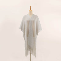 Flat Towel Shawl Gold And Silver Silk Slit Fashionable Beachwear Vacation Sun Protection Shirt