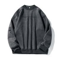 Split Stitching American Retro Crew Neck Sweater Men's Autumn And Winter