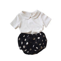 Summer Unisex Baby Round Neck Short Sleeve T-shirt Versatile Half Sleeve Pants Bulky Underpants Children's Suit