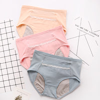 Lady Lace Traceless Briefs Physiological Panties Plus Size Leakproof Belt Pocket Menstrual Panties