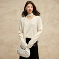 Halter Ribbon Raccoon Velvet V-neck Sweater
