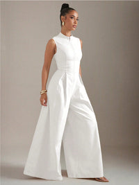 Women's Solid-color Sleeveless Zip-up Dress