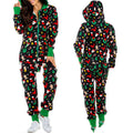 Snowman Print Hooded Homewear Jumpsuit