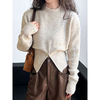 New Autumn Split-zip Short Sweater