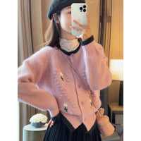 Embroidered Flower Sweater Coat For Women