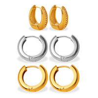 Classic Korean Style, Simple And Smooth Plain Hoop Earrings, High-end Minimalist Titanium Steel And Stainless Steel Clip-on Earrings, Minimalist And Petite Women's Earrings