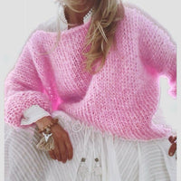 Womens Fashionable Loose Casual Knitted Sweater