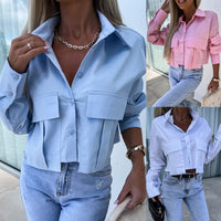 Fashion Loose-long Sleeve Button Shirt