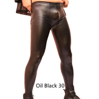 Sexy Men's Skinny Leather Pants Fashion Latex Ammonia Waterproof