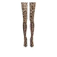 Pointed-toe High-heeled Leopard-print Ultra-long Knee-high Stretch Boots