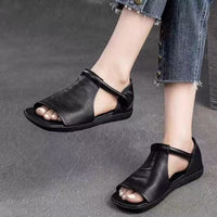 Summer Hollow Women's Sandals Flat Soft Bottom Low-top Roman Shoes