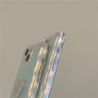 Ins Advanced Wave Edge Laser Love Phone Case
