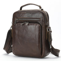 Genuine Leather Shoulder Messenger Bag Vintage Crazy Horse