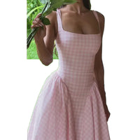 Elegant And Fashionable Printed French-style Slip Dress