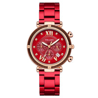 Women's Three-eye Calendar Alloy Steel Quartz Watch