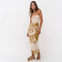 Sleeveless Off-shoulder Halterneck Sexy Backless Printed Dress