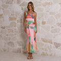 Sexy One Shoulder Printed SlimFit Mesh Dress