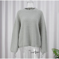Advanced Gray Brushed Knitwear Autumn And Winter New Korean Style French Lazy Style