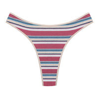Ladies Thong Striped Stitching Color Panties New Cotton