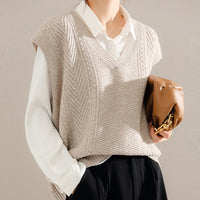 Women's Korean-style Knitted Sweater V-neck Vest