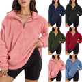 Velvet Fleece-lined Women's Casual Stand Collar Sweater