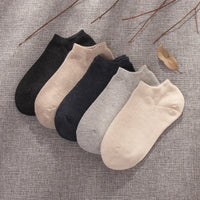 Summer Low-cut Solid-color Business Cotton Trendy Sweat-absorbent Breathable And Low-cut Ankle Socks