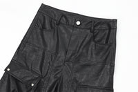 Men's Motorcycle Loose Wide-leg Leather Pants