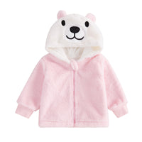 Cute Little Panda Embroidered Zipper Coat