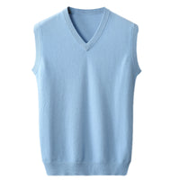 Men's V-neck Vest Middle-aged And Elderly Warm Sweater