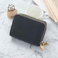Women's Short Solid Leather Wallet