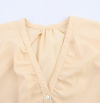 V-neck Loose Draping Long Sleeve Shirt
