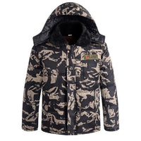 Winter Thickened Fleece Lined Camouflage Cotton Padded Jacket For Men