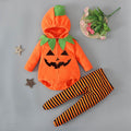 Children's Halloween Long-sleeved Pumpkin-shaped Hooded Jumpsuit