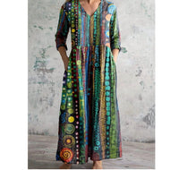 Womens Loose-fitting Fashionable Printed Dress